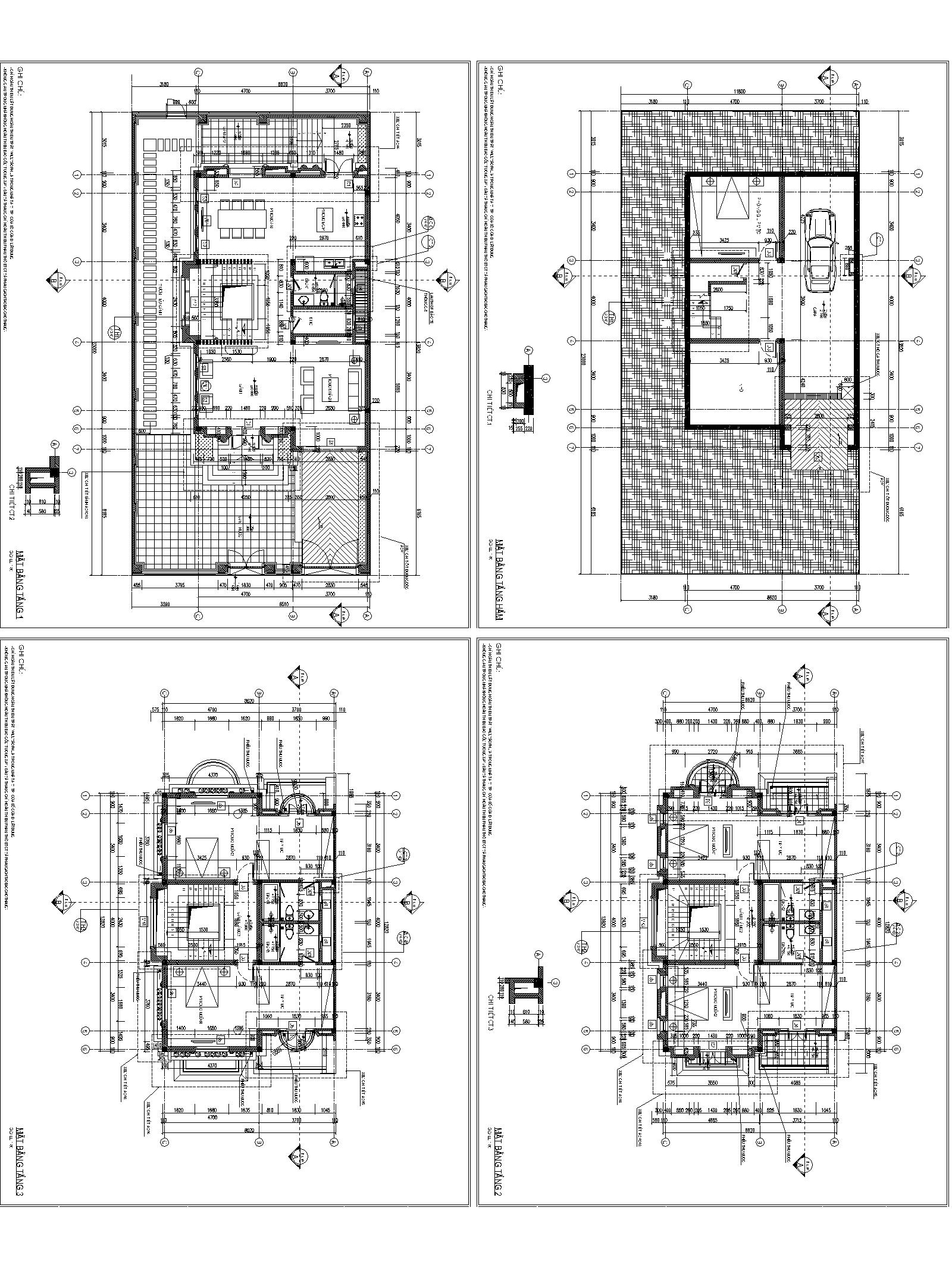 Bản vẽ thi công biệt thự 01